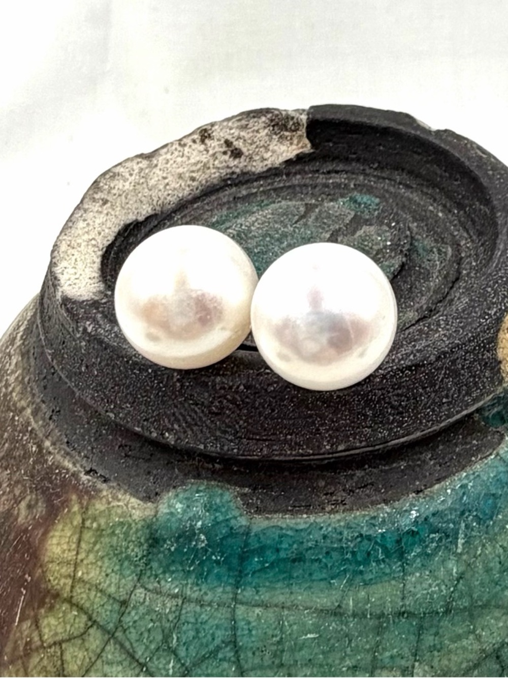 HONORA Pearl Studs Earrings Sterling Silver White 10.5mm NWOT